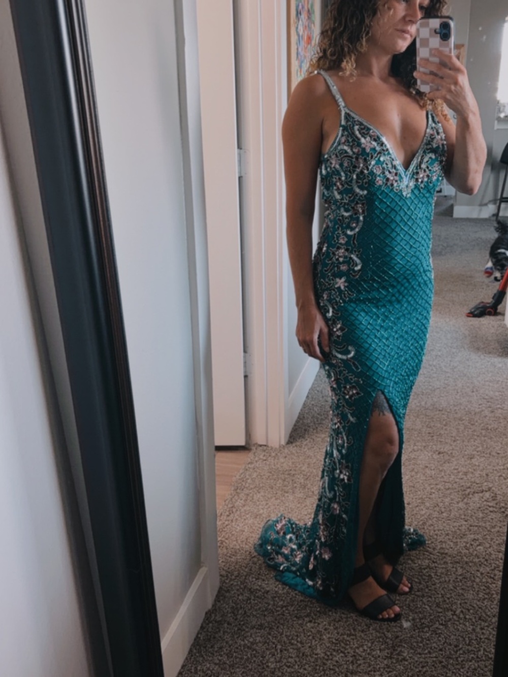 Primavera Couture style 3405 Teal Mermaid dress
